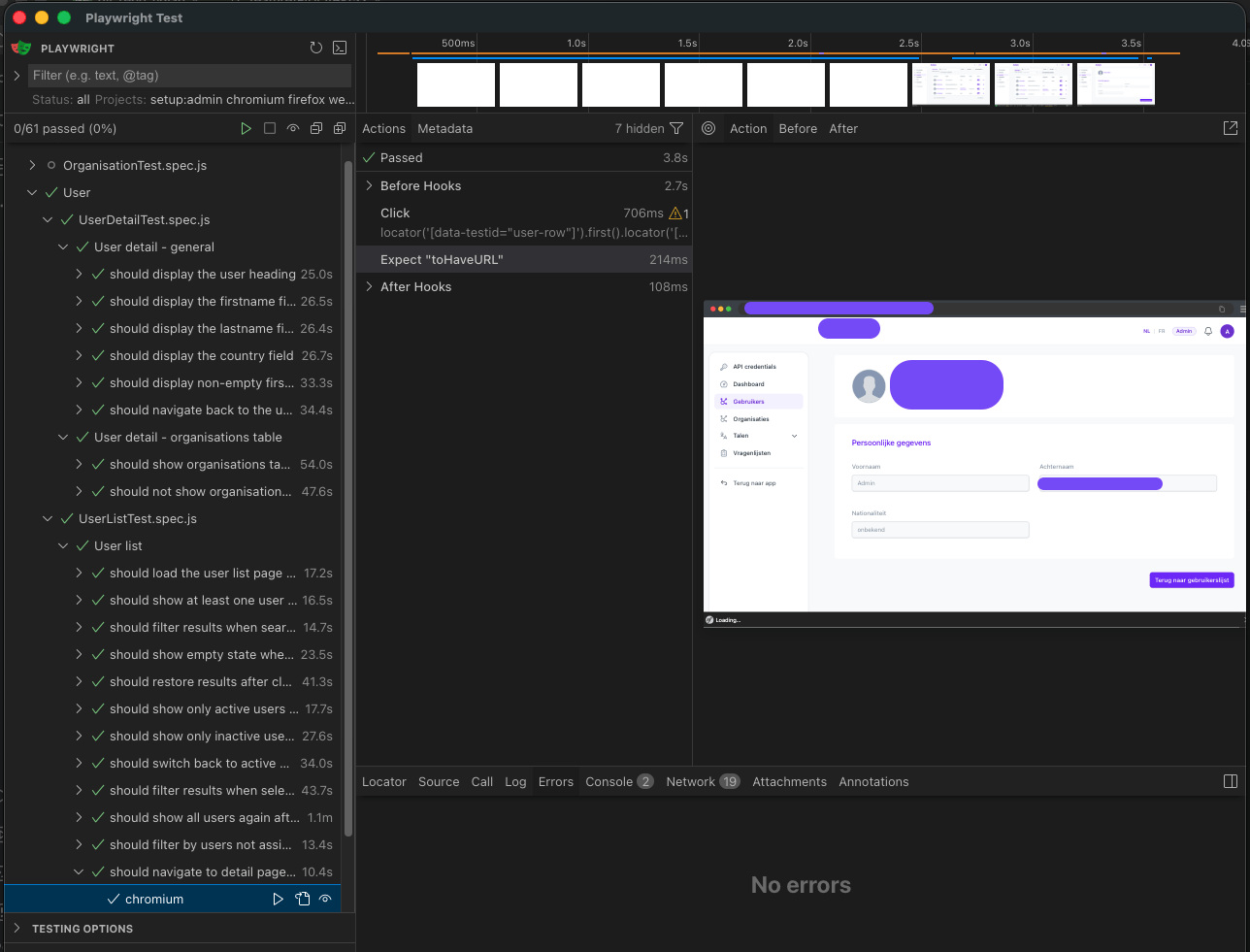 Playwright UI mode